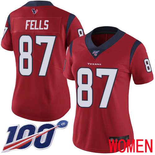 Houston Texans Limited Red Women Darren Fells Alternate Jersey NFL Football 87 100th Season Vapor Untouchable